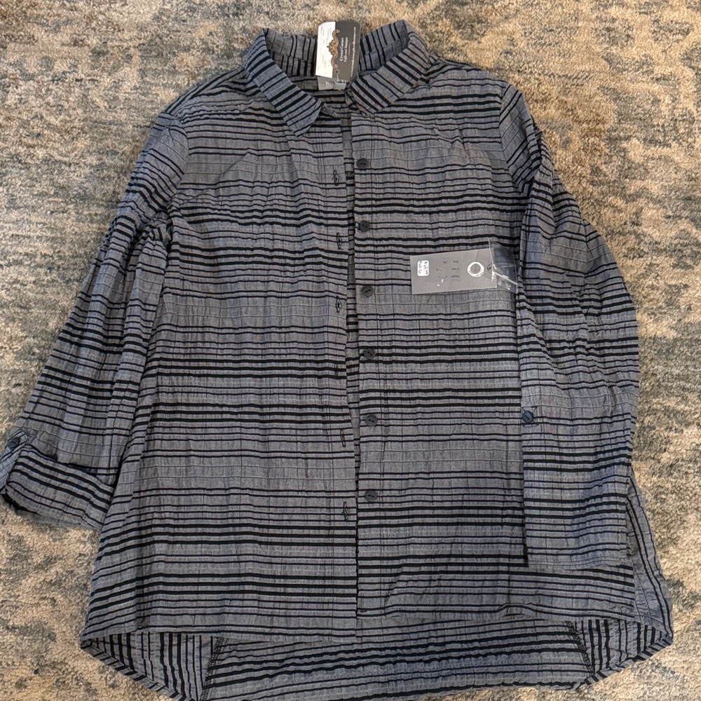 Habitat Striped Button-Up Shirt